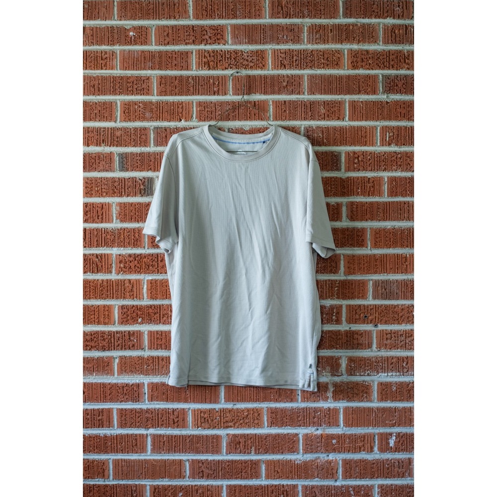 Tommy Bahama Mens Large Tan Textured Waffle Knit Short Sleeve Crew Neck T-Shirt